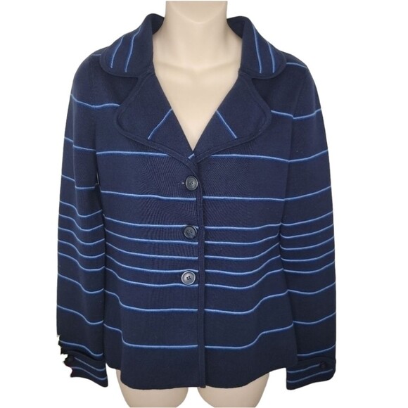 Pendleton navy striped knit button up cardigan xs - Picture 1 of 7